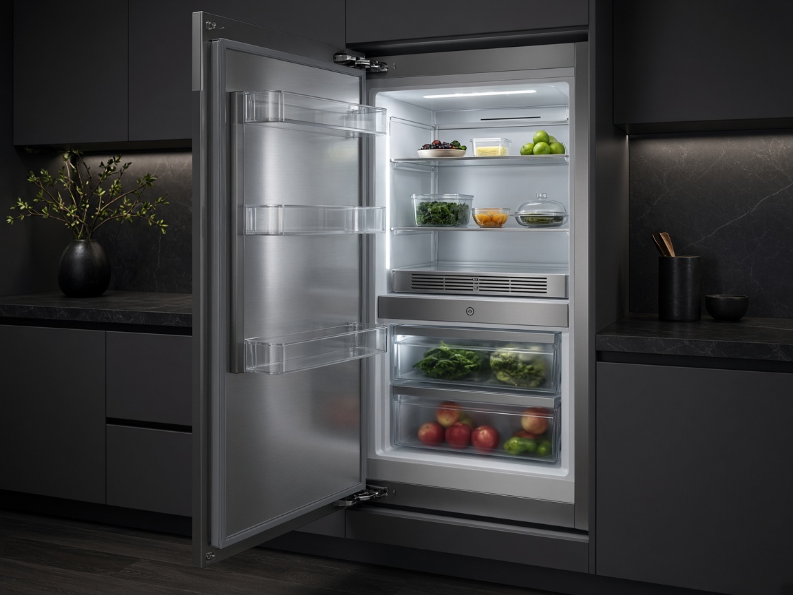Встраиваемый холодильник Miele с открытой дверью